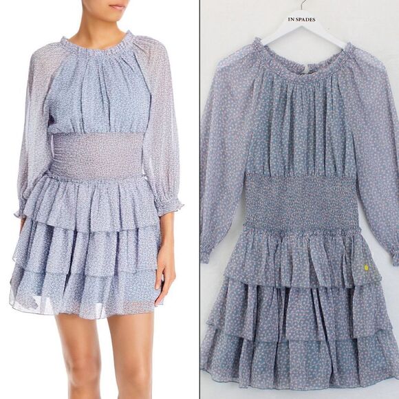 French Connection Diana Smocked Recycled Polyester Dress - Picture 1 of 4